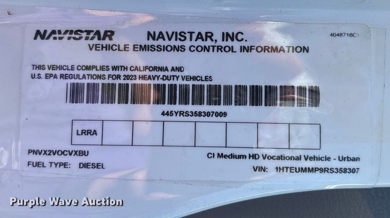 image for item EC3925 2024 International MV607 truck cab and chassis