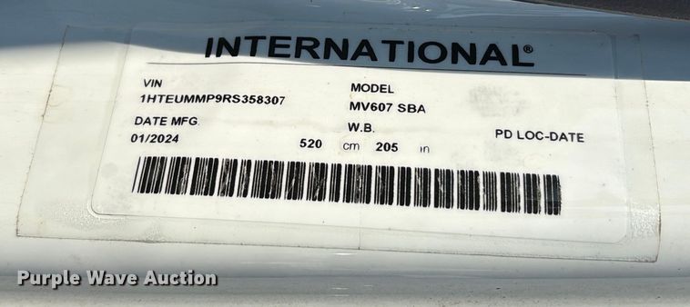 image for item EC3925 2024 International MV607 truck cab and chassis