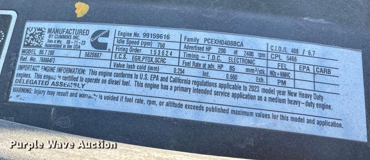 image for item EC3926 2024 International MV607 truck cab and chassis