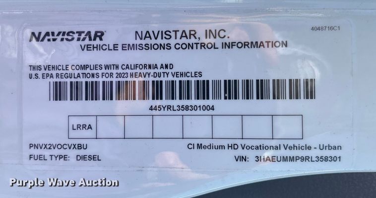 image for item EC3926 2024 International MV607 truck cab and chassis