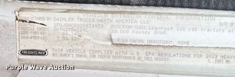 image for item EC4472 2013 Freightliner Coronado semi truck