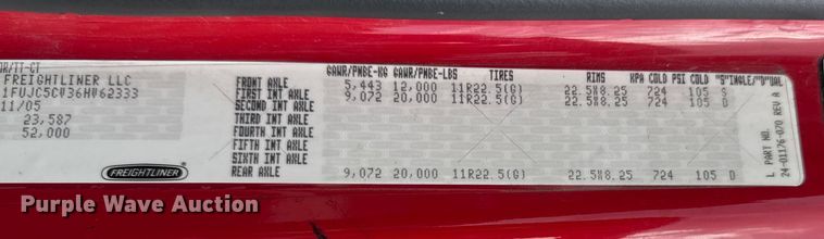 image for item ED1526 2006 Freightliner Business Class M2 semi truck