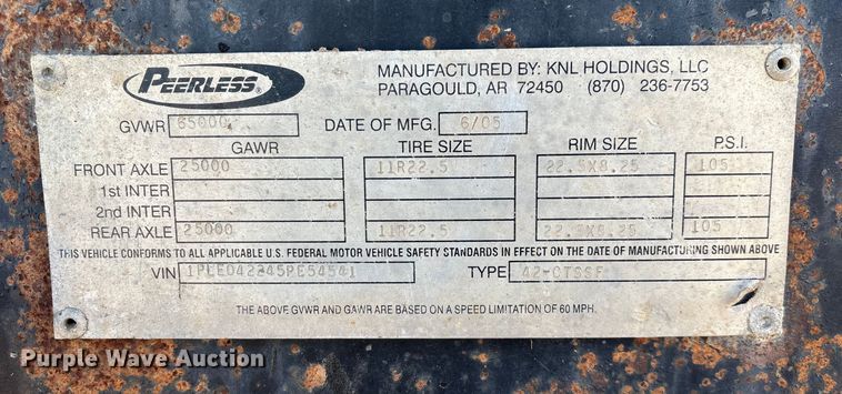 image for item ED2437 2005 Peerless 42-CTSSF walking floor trailer