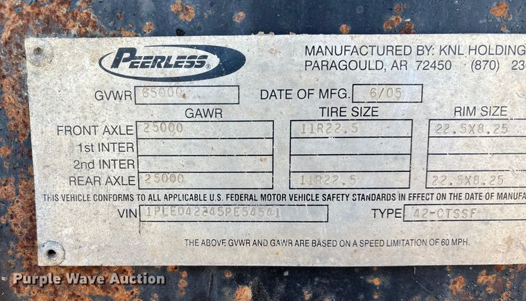 image for item ED2437 2005 Peerless 42-CTSSF walking floor trailer