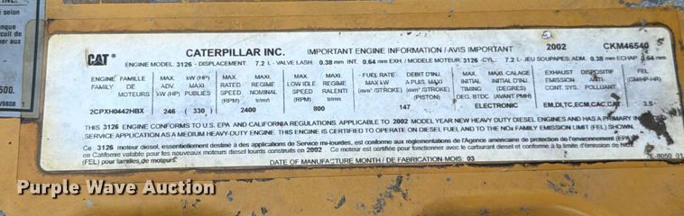 image for item ED5029 2003 Freightliner FL70 semi truck