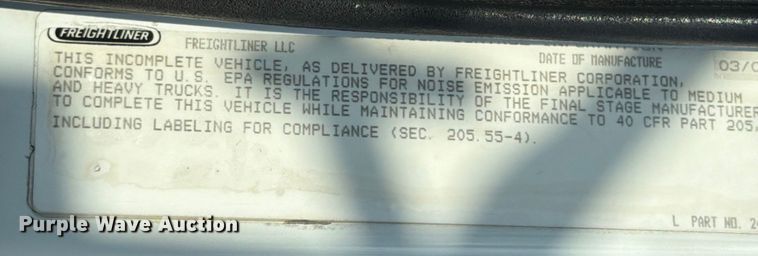 image for item ED5029 2003 Freightliner FL70 semi truck