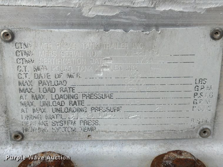 image for item ED5030 1999 Polar vacuum trailer