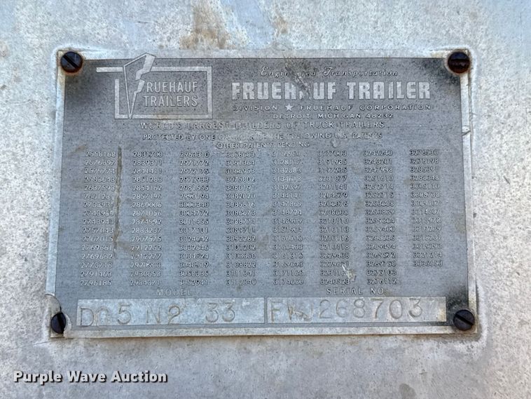 image for item EE3400 1968 Fruehauf D05N233 end dump trailer