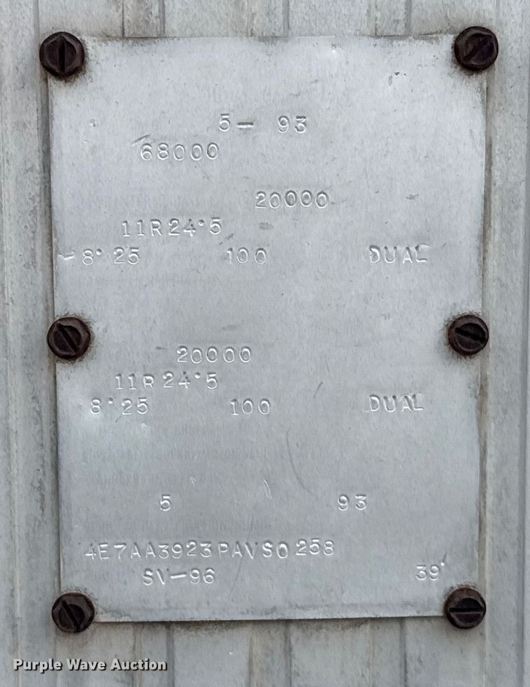 image for item EE3402 1993 Vantage SV-96 end dump trailer