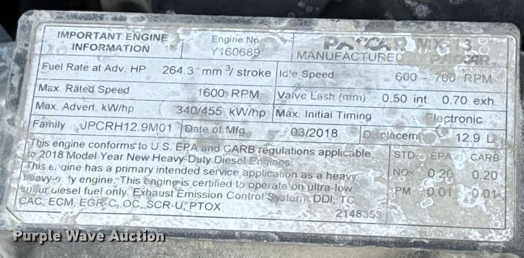 image for item EE3408 2019 Kenworth T880 semi truck