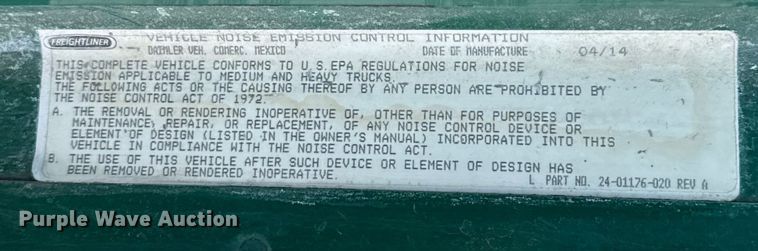 image for item EE3410 2015 Freightliner Coronado 122 semi truck