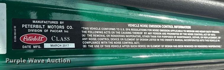 image for item EE3411 2018 Peterbilt 567 semi truck