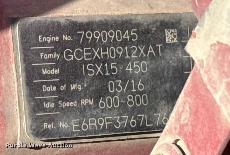 image for item EE3412 2017 Kenworth T800 semi truck