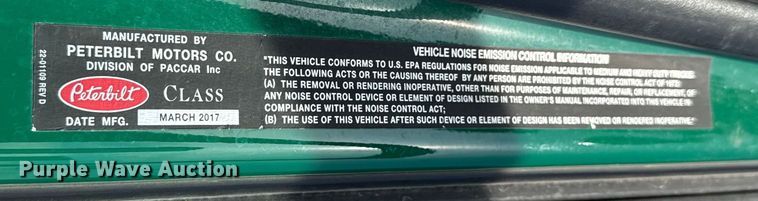 image for item EE3413 2018 Peterbilt 567 semi truck