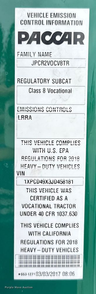image for item EE3414 2019 Peterbilt 567 semi truck