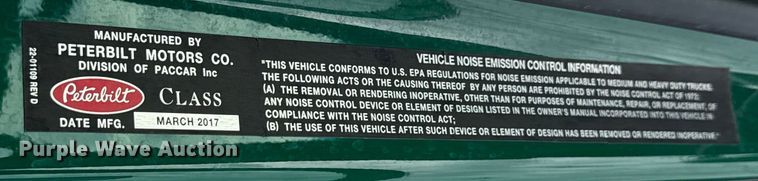 image for item EE3414 2019 Peterbilt 567 semi truck
