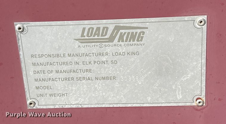 image for item EE4472 2017 Load King SB141/2-HD-37 booster