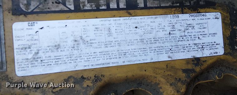 image for item EE5026 2000 Sterling L7500 truck cab and chassis