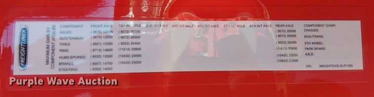 image for item EE5042 2020 Freightliner Cascadia semi truck