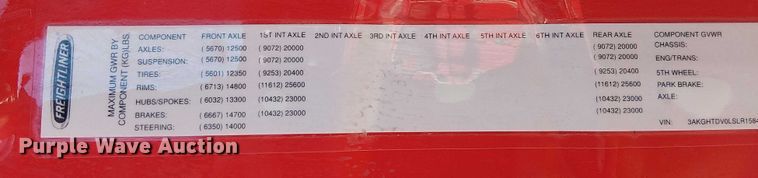 image for item EE5043 2020 Freightliner Cascadia semi truck