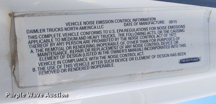 image for item EE5044 2016 Freightliner Cascadia semi truck