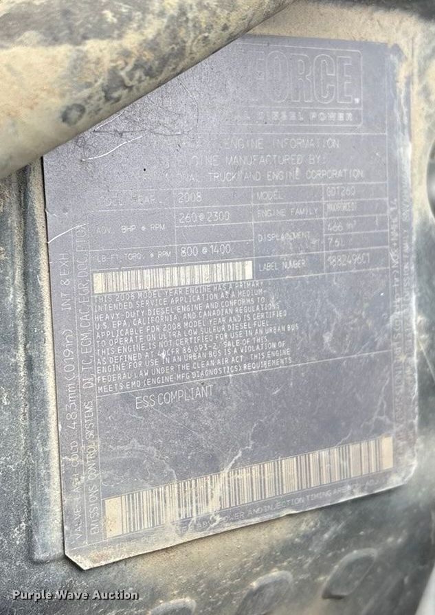 image for item EG8311 2009 International 4400 truck cab and chassis