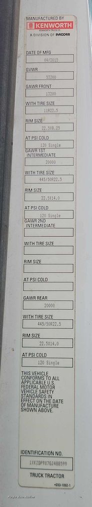 image for item EO4876 2016 Kenworth T880 semi truck