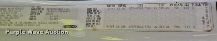 image for item EO4878 2007 Freightliner Business Class M2 truck cab and chassis