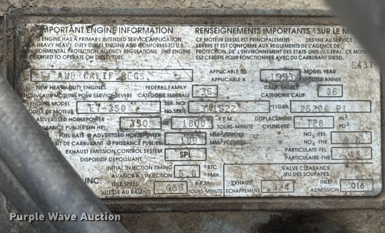 image for item ER0300 1994 Mack CH613 semi truck