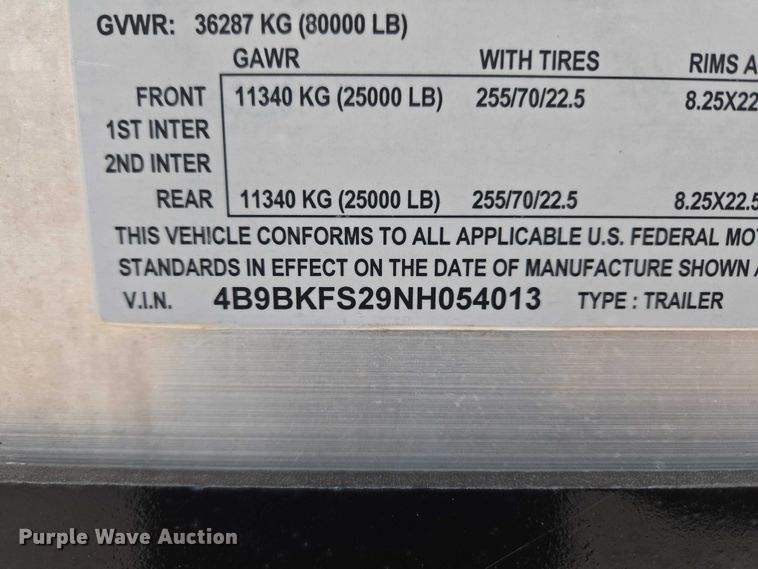 image for item ET5279 2022 Brazos drop deck trailer