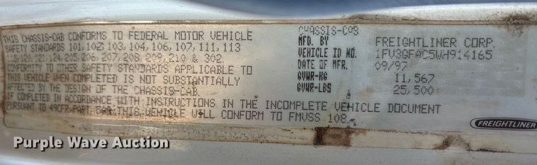 image for item ET5417 1998 Freightliner FL60 flatbed truck