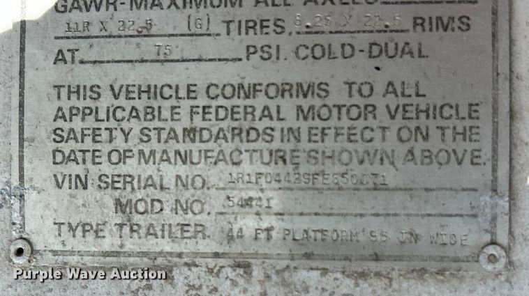 image for item ET6773 1985 Ravens 54441 flatbed trailer