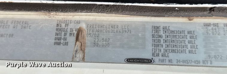 image for item EU5476 2003 Freightliner FLD120 dump truck