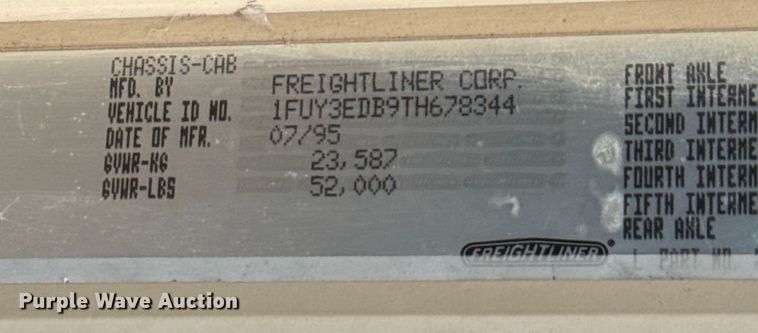 image for item EU5483 1996 Freightliner FLD112 semi truck