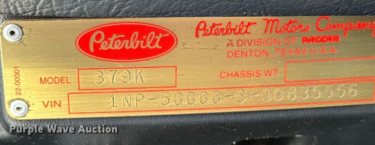 image for item EU6404 2004 Peterbilt 379 glider kit semi truck