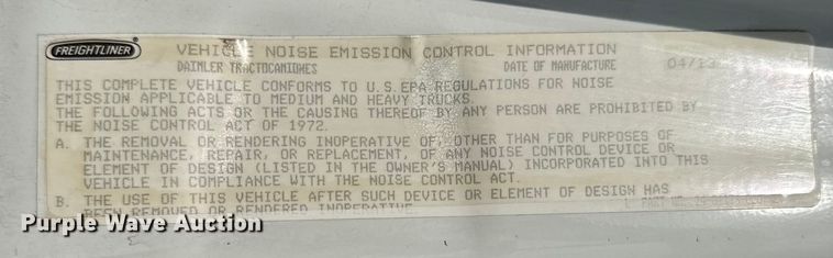 image for item EU6406 2014 Freightliner Cascadia semi truck