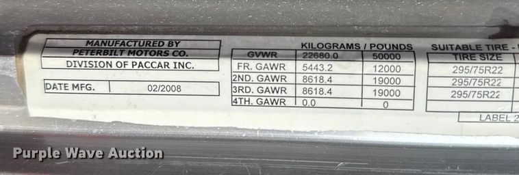 image for item EU6410 2009 Peterbilt 386 semi truck