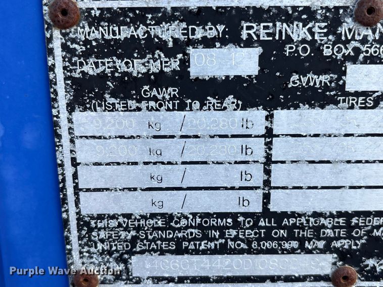 image for item EU8552 2013 Reinke container trailer