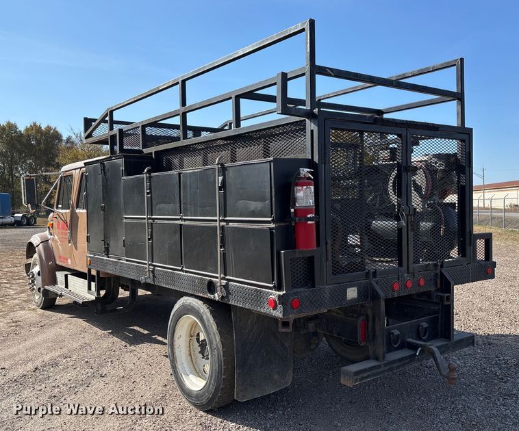 image for item EV3320 1998 International 4700 Low Profile Crew Cab utility / service truck