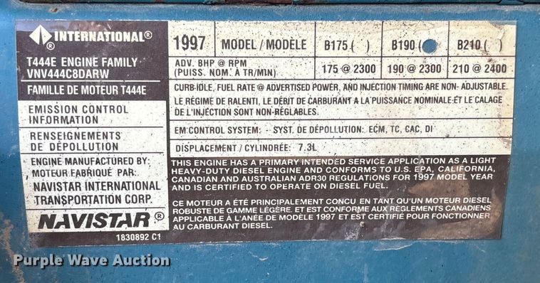 image for item EV3320 1998 International 4700 Low Profile Crew Cab utility / service truck