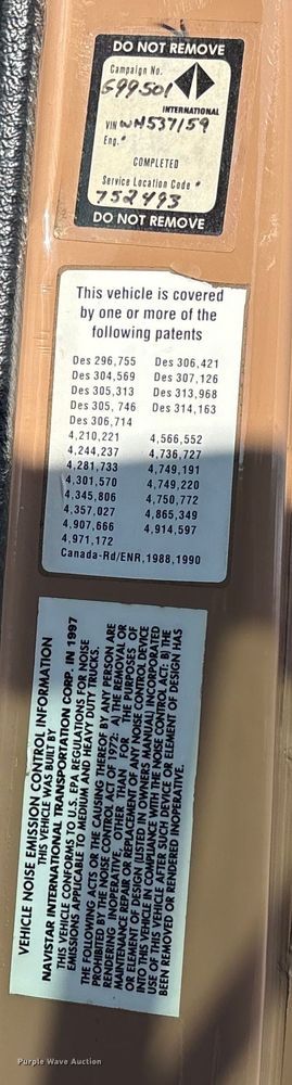 image for item EV3320 1998 International 4700 Low Profile Crew Cab utility / service truck