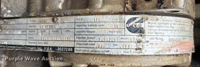 image for item EV3373 1984 Cummins engine