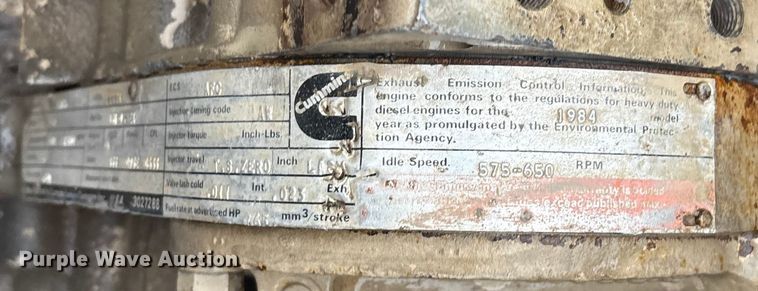 image for item EV3373 1984 Cummins engine