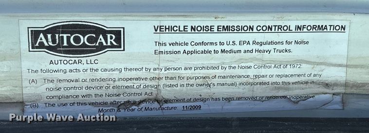 image for item EV3379 2010 Autocar Xpeditor refuse truck