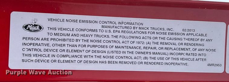 image for item EV3415 2014 Mack Titan TD713 semi truck