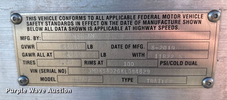 image for item FB0488 2019 Maxxim Sand trailer  bottom dump trailer