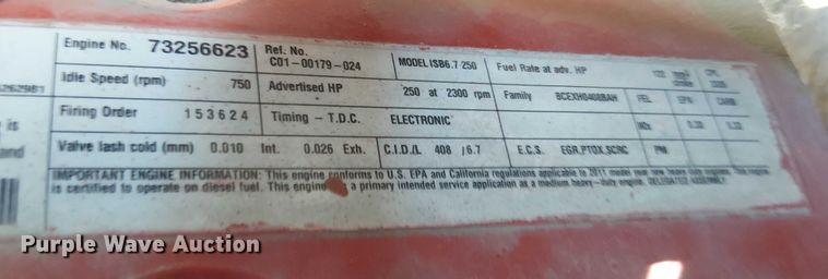 image for item FK0726 2012 Freightliner Business Class M2 truck cab and chassis