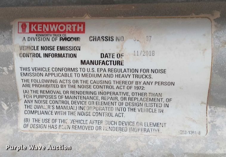 image for item FK0777 2019 Kenworth T880 semi truck