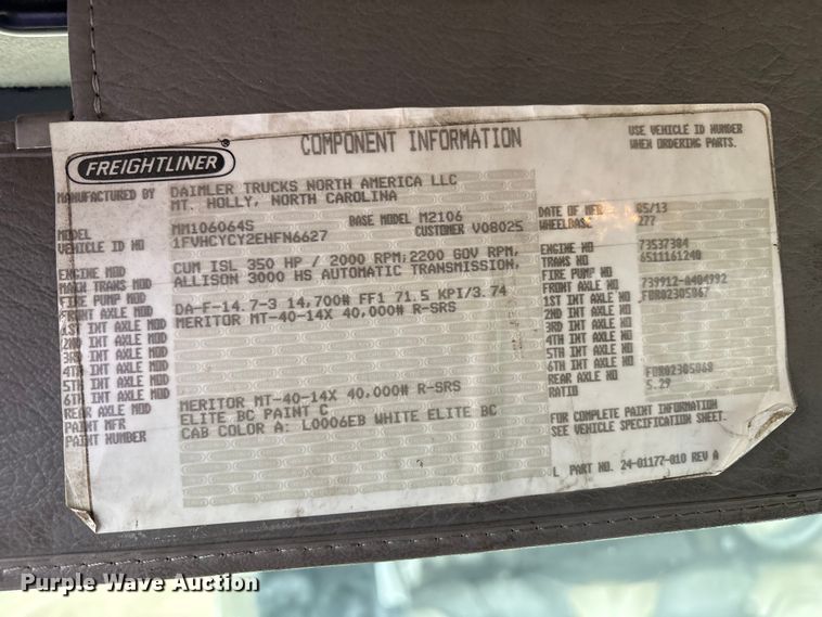 image for item FK1032 2014 Freightliner Business Class M2 flatbed truck