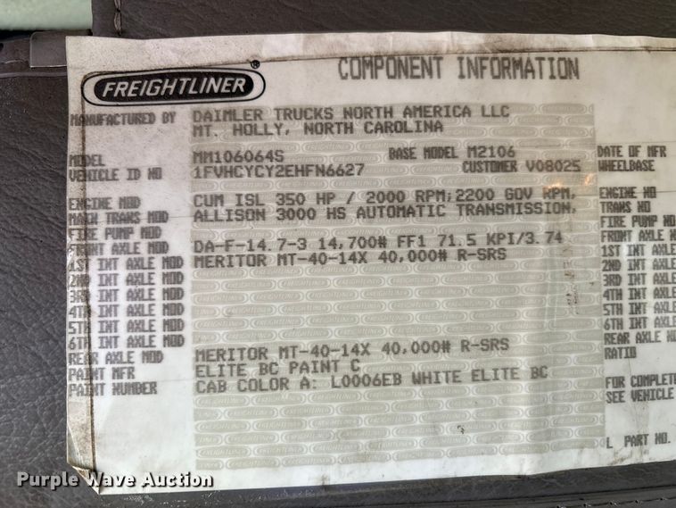 image for item FK1032 2014 Freightliner Business Class M2 flatbed truck